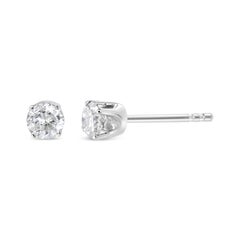 14K White Gold 1.0 Carat Diamond Solitaire Stud Earrings