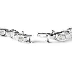 14K White Gold 1.0 Carat Princess-Cut Diamond Link Bracelet