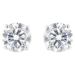 Used 14K White Gold 1.0 Carat Solitaire Diamond Stud Earrings