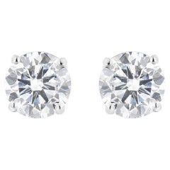 14K White Gold 1.0 Carat Solitaire Diamond Stud Earrings