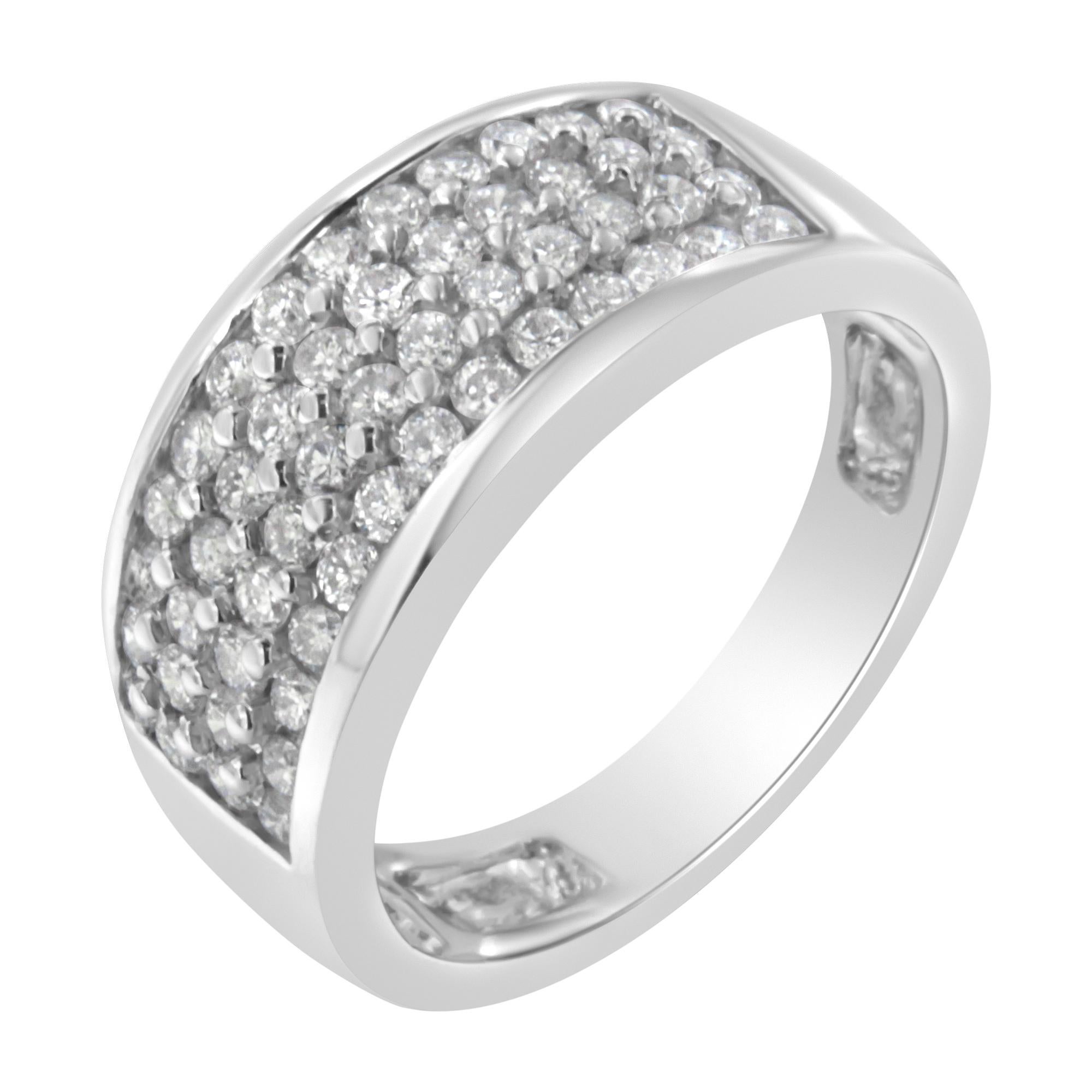 For Sale:  14K White Gold 1.00 Carat Diamond Cocktail Band Ring 2