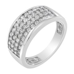 14K White Gold 1.00 Carat Diamond Cocktail Band Ring