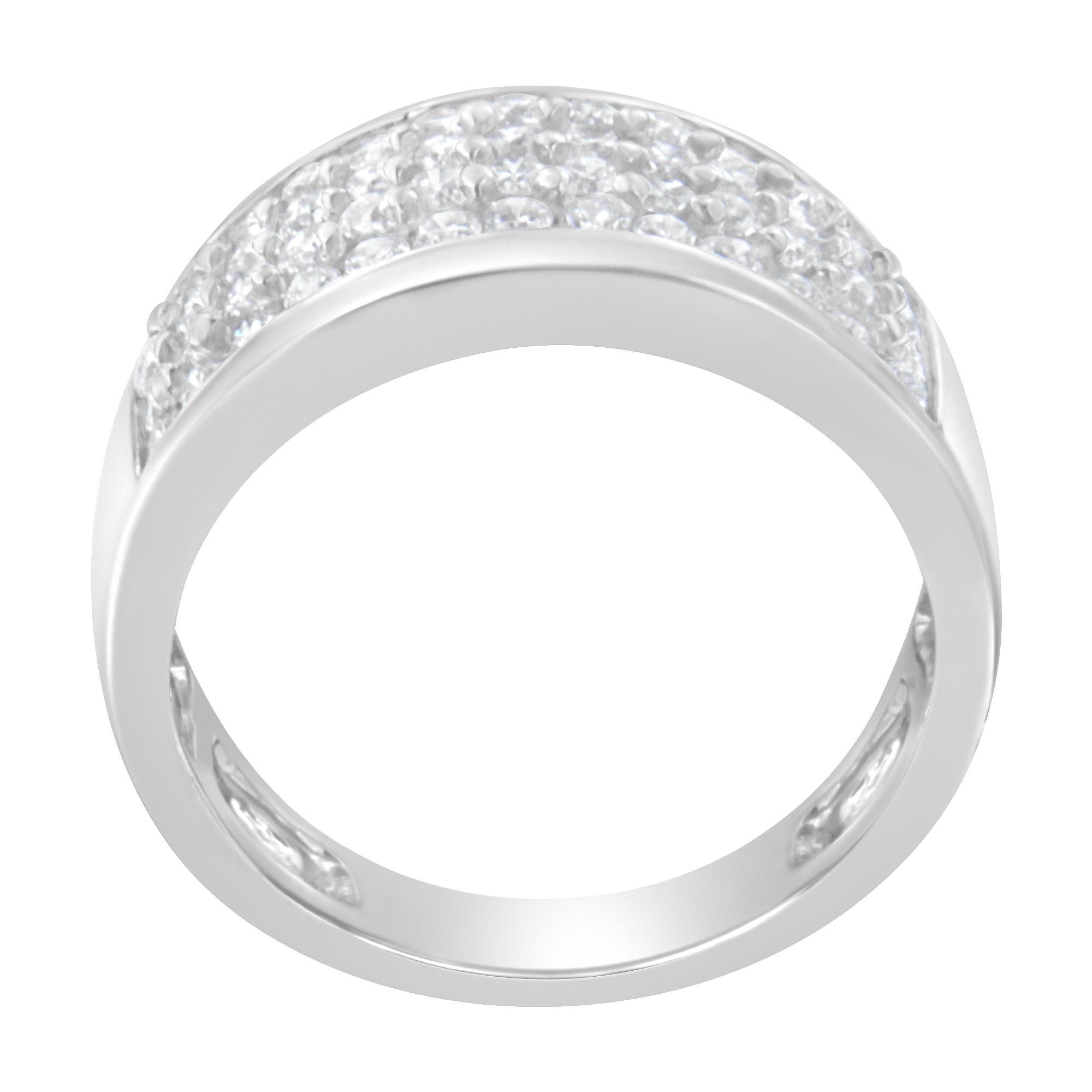 For Sale:  14K White Gold 1.00 Carat Diamond Cocktail Band Ring 3