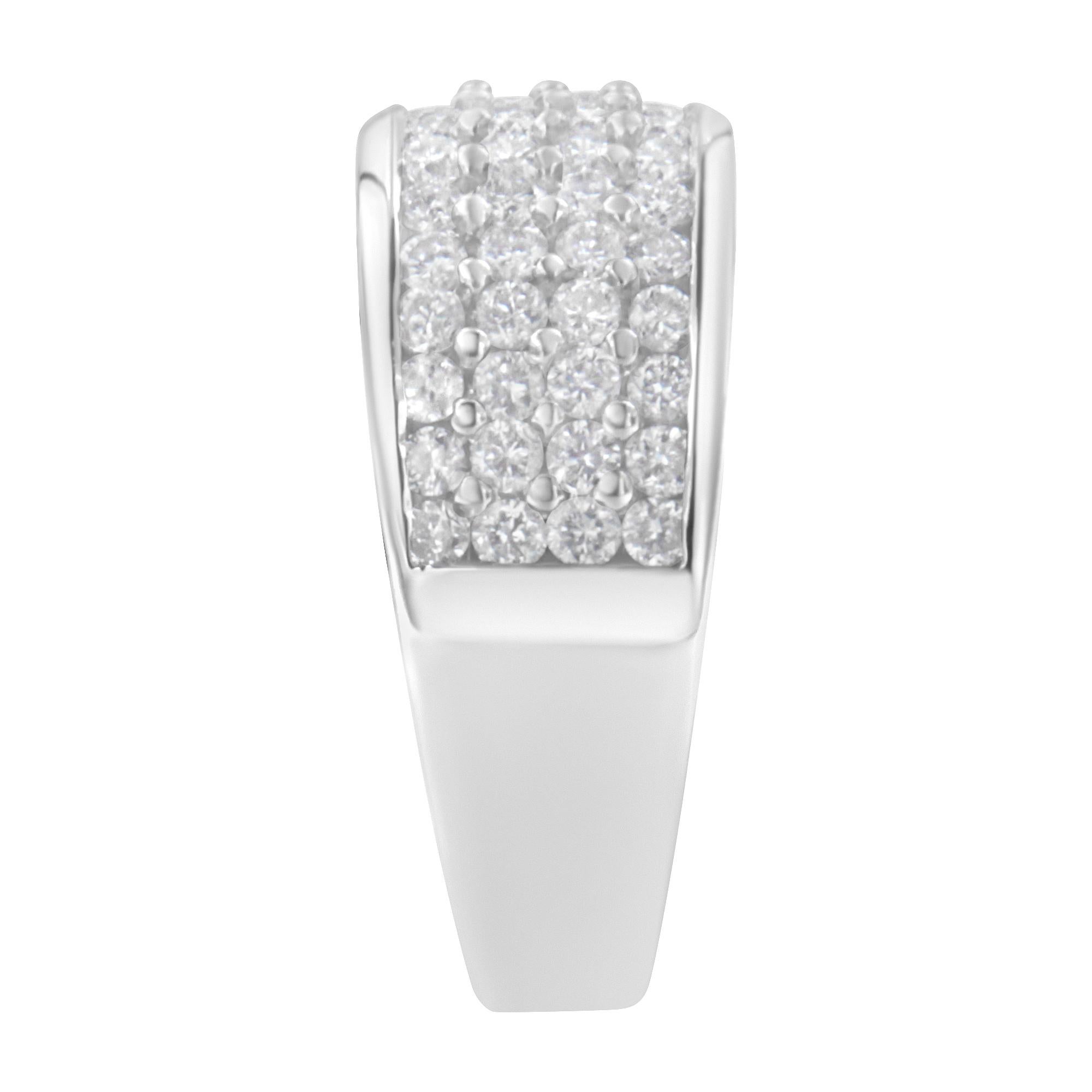 For Sale:  14K White Gold 1.00 Carat Diamond Cocktail Band Ring 5