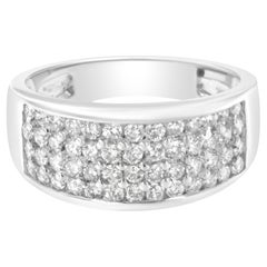 14K White Gold 1.00 Carat Diamond Cocktail Band Ring