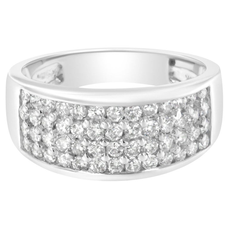 Customizable 14K White Gold 1.00 Carat Diamond Cocktail Band Ring For ...