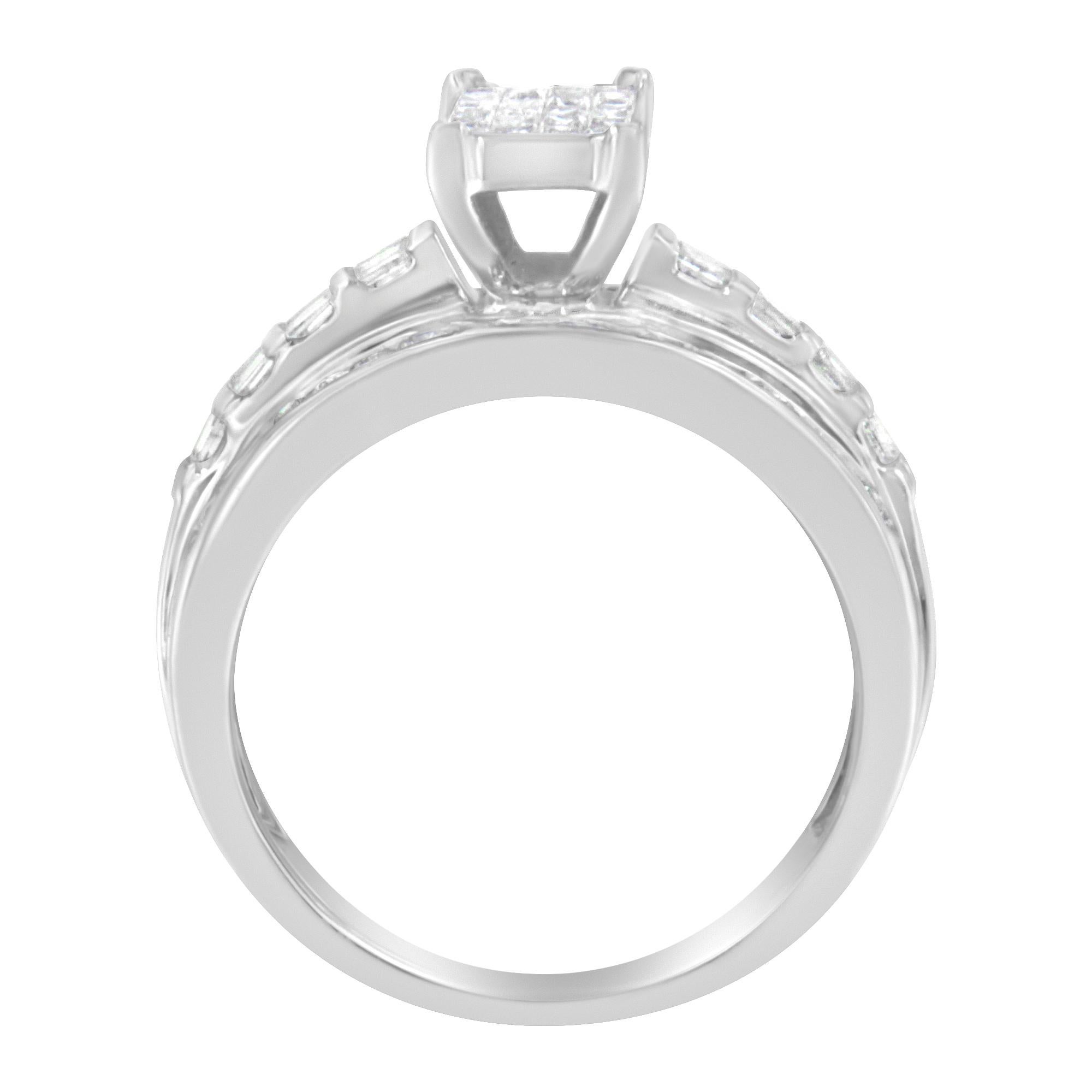 For Sale:  14k White Gold 1.00 Carat Diamond Composite Ring 3