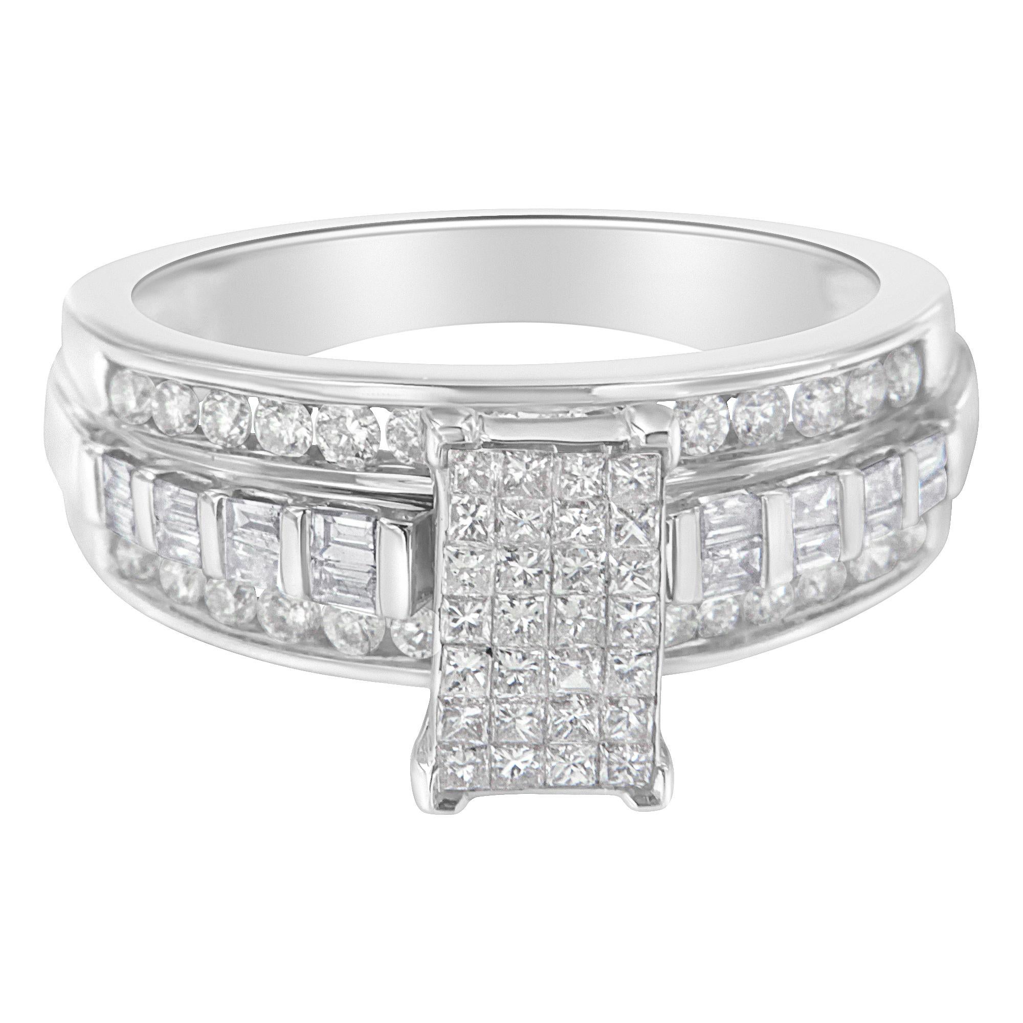 For Sale:  14k White Gold 1.00 Carat Diamond Composite Ring 5