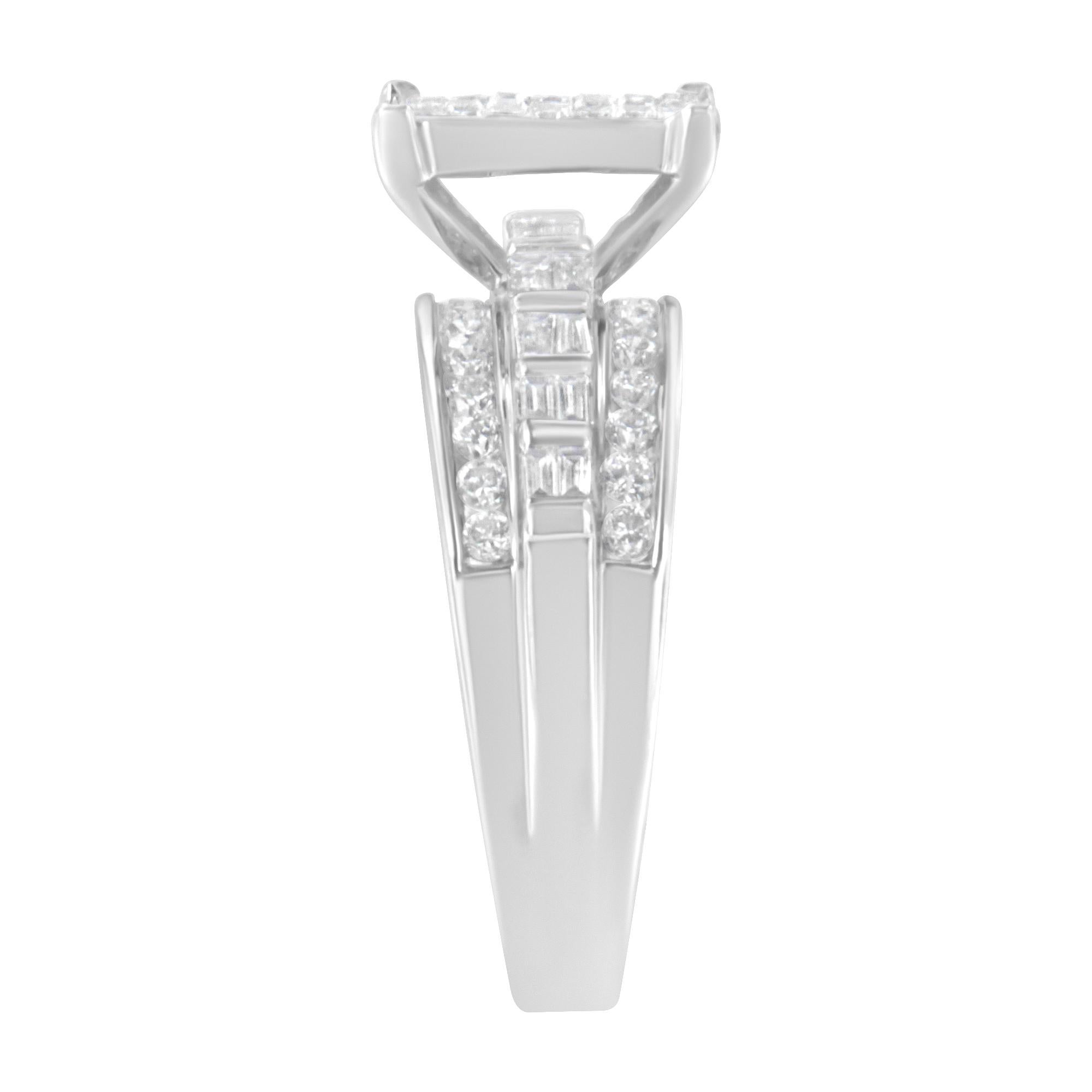 For Sale:  14k White Gold 1.00 Carat Diamond Composite Ring 6