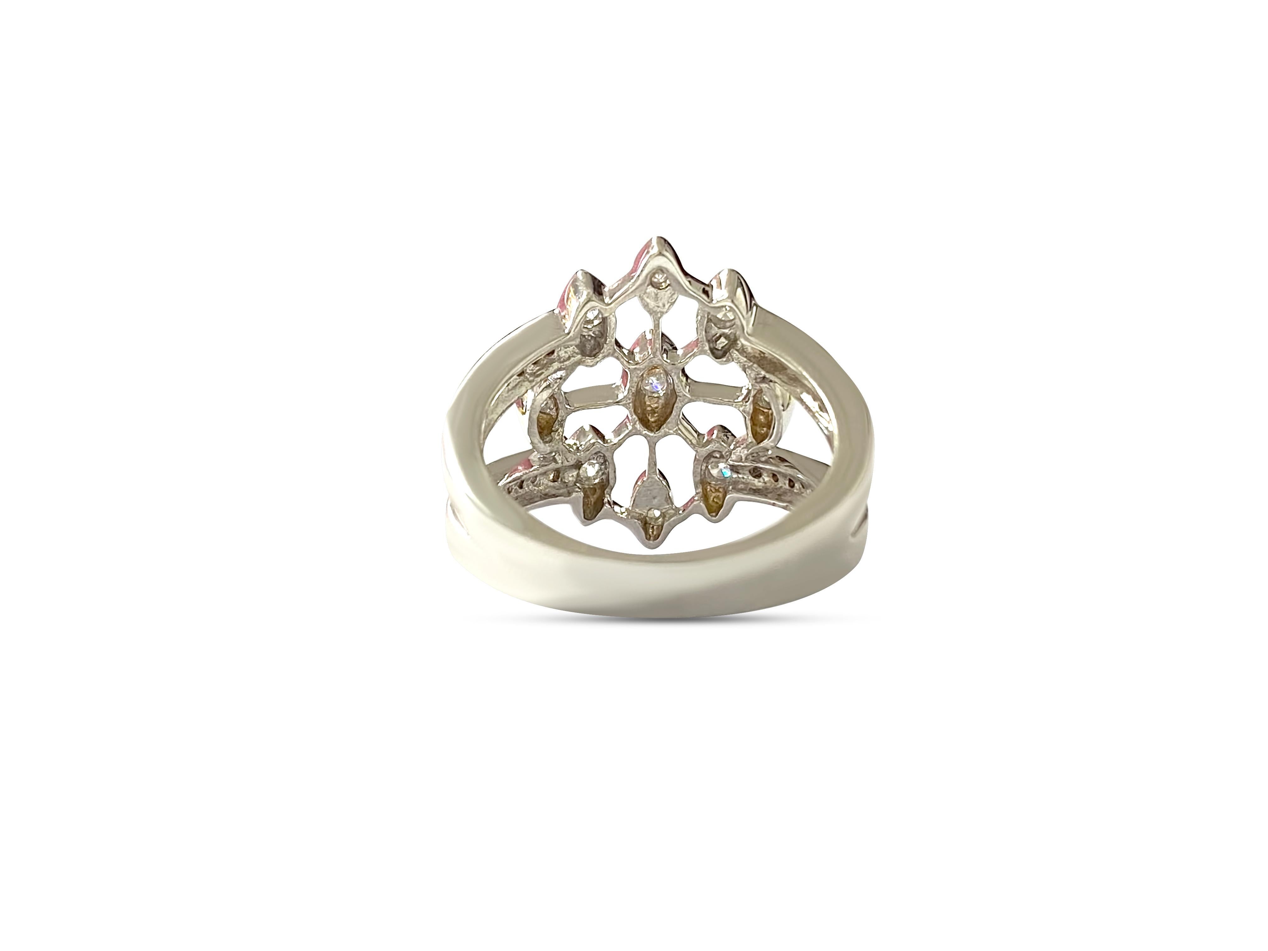 14k White Gold & 1.00 Carat Diamond Ring In Excellent Condition For Sale In Miami, FL