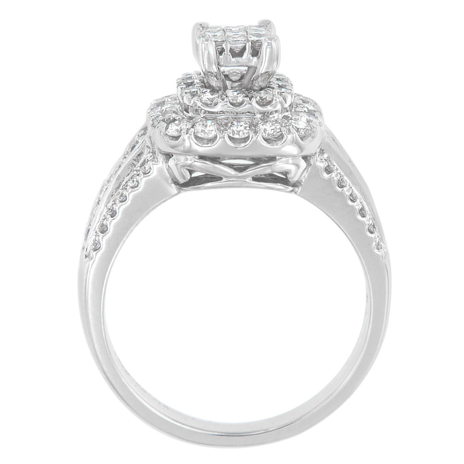 Im Angebot: 14 Karat Weißgold Vintage Ring mit 1,00 Karat Diamant () 2
