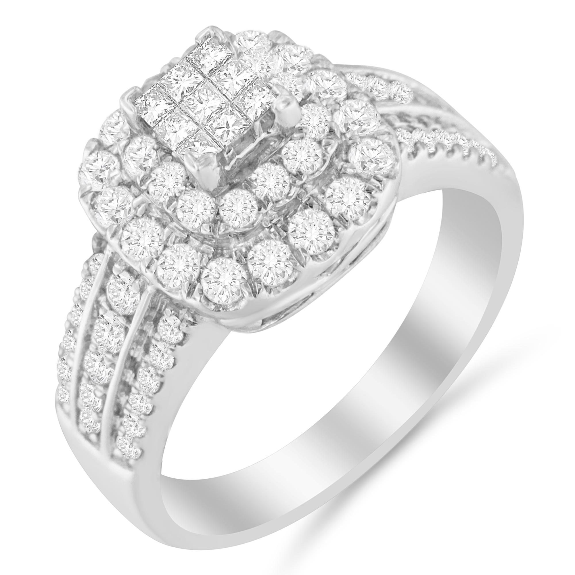 For Sale:  14K White Gold 1.00 Carat Diamond Vintage Ring 5