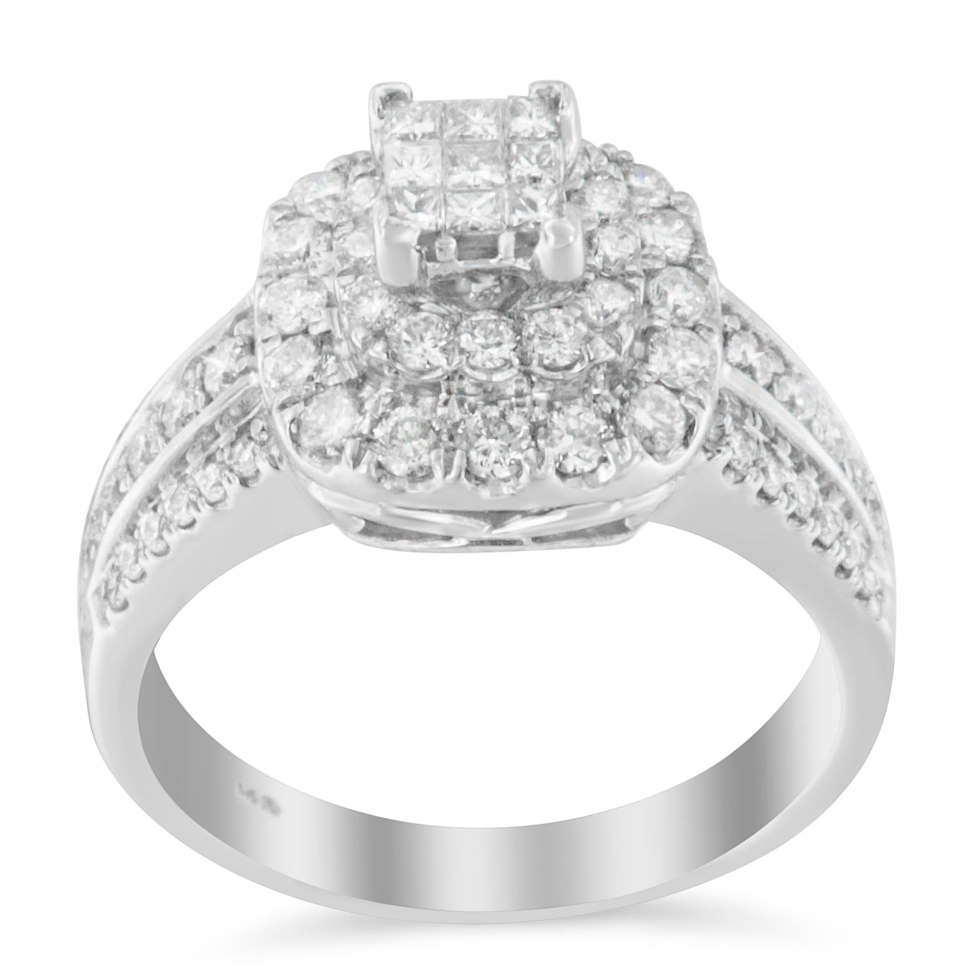 Im Angebot: 14 Karat Weißgold Vintage Ring mit 1,00 Karat Diamant () 7
