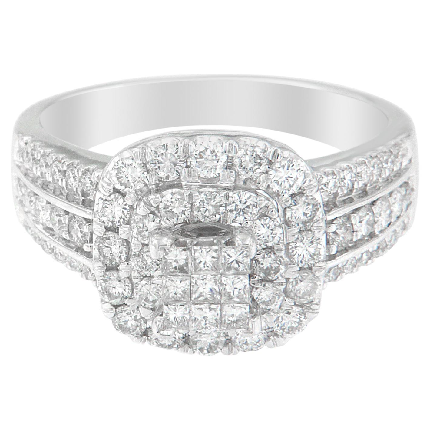 For Sale:  14K White Gold 1.00 Carat Diamond Vintage Ring