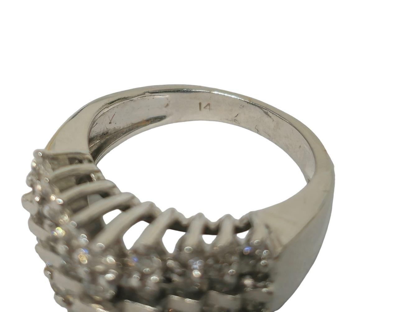 14K Weißgold, 1,00 Karat VS/G Diamant-Cocktailring (Brillantschliff) im Angebot