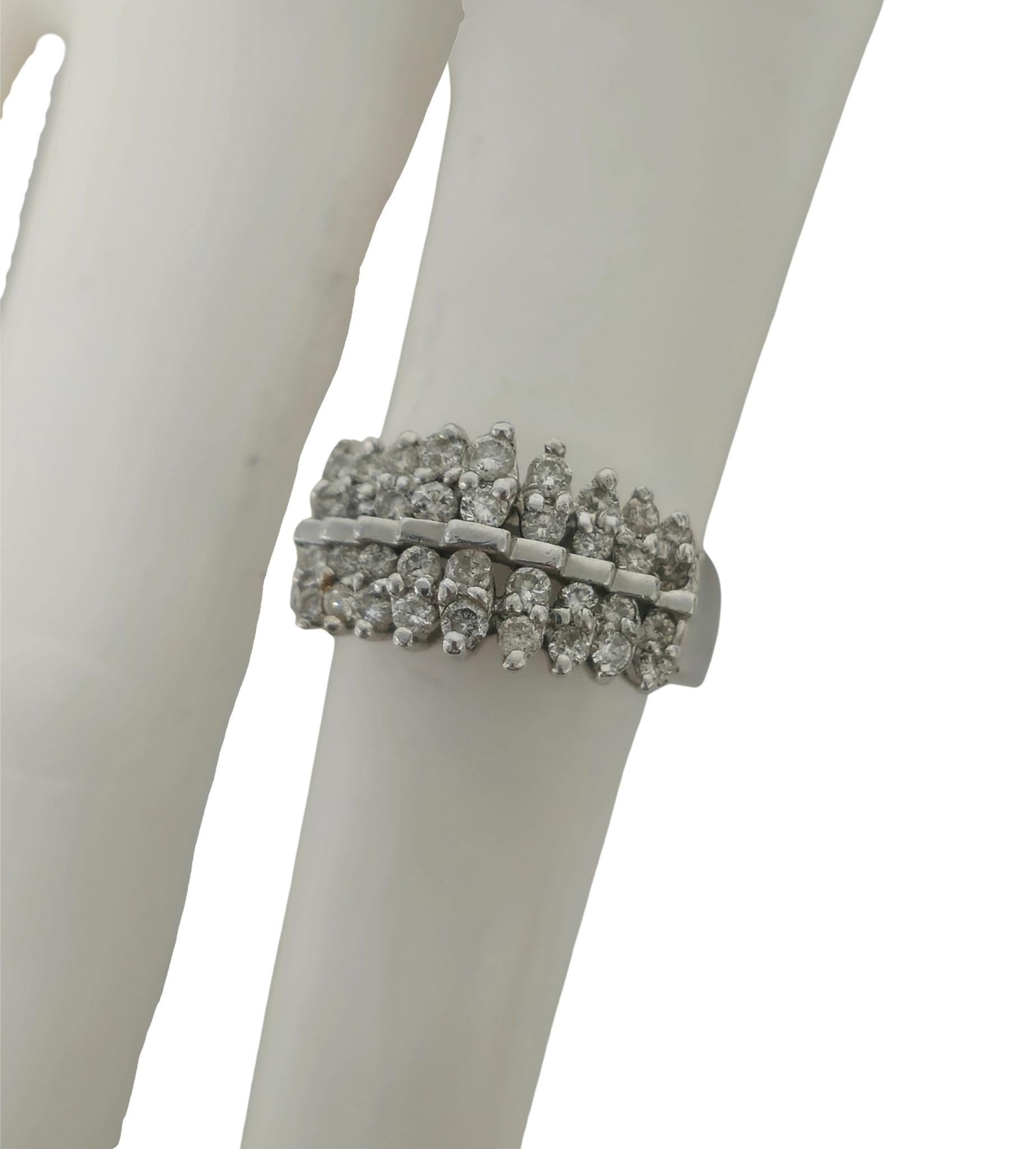 14K Weißgold, 1,00 Karat VS/G Diamant-Cocktailring im Zustand „Hervorragend“ im Angebot in Miami, FL