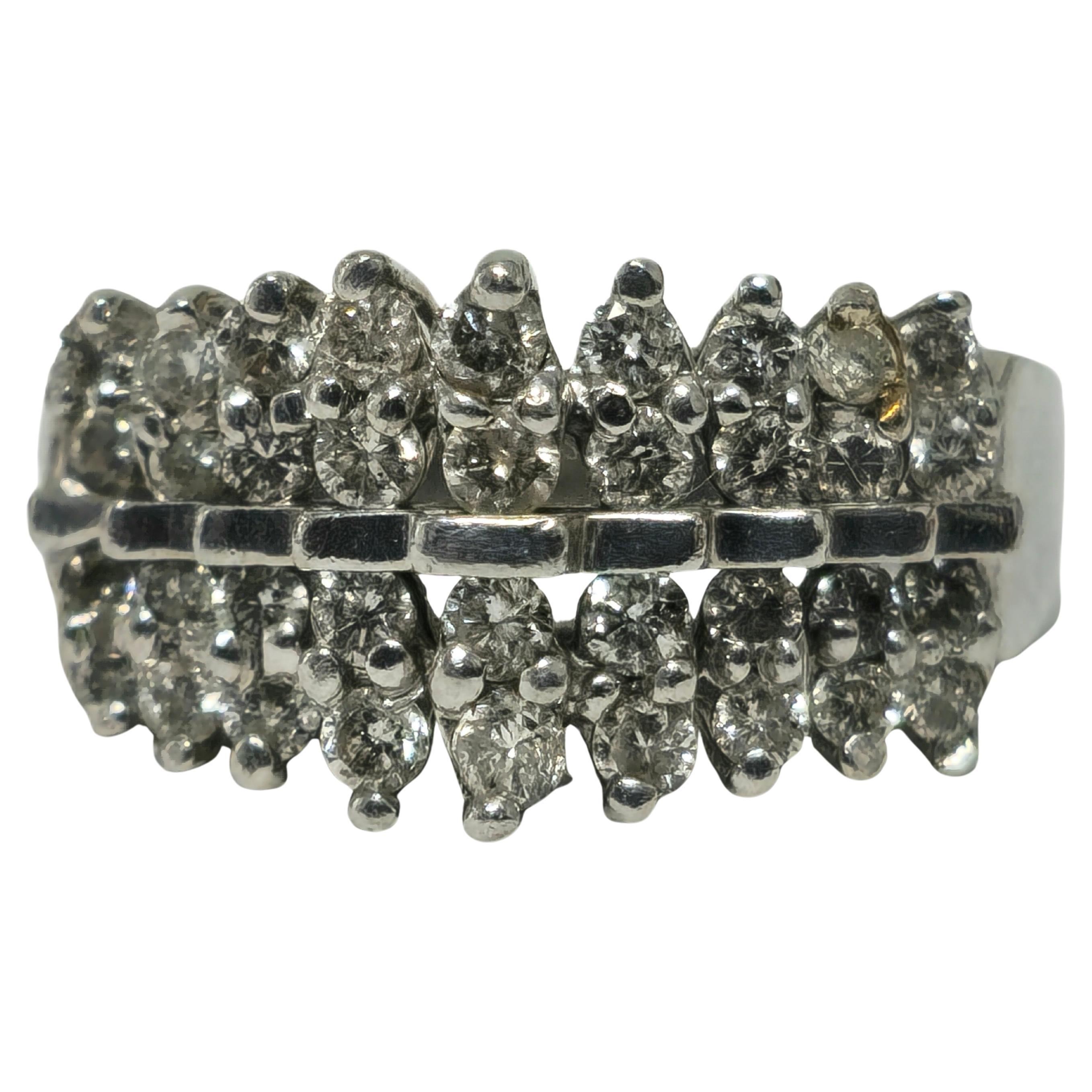 14K White Gold, 1.00 carat VS/G Diamond Cocktail Ring