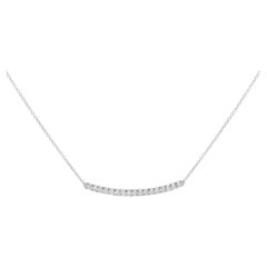 Collana con ciondolo a barra curva in oro bianco 14K da 1,00 carati - 18 pollici
