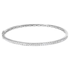 Bracciale con diamanti a mezza eternità in oro bianco 14K da 1,00 carati