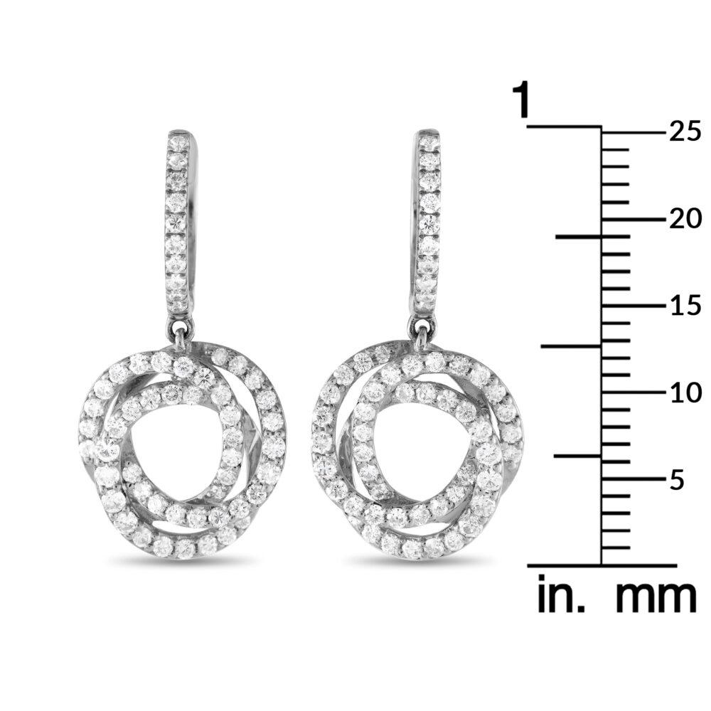 Taglio rotondo Orecchini a goccia in oro bianco 14K con diamante 1,00ct ER28823 in vendita