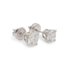 14K White Gold 1.00ct. Diamond Stud Earrings