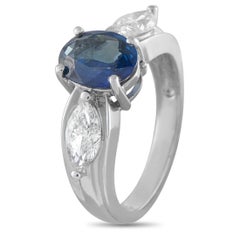 14K White Gold 1.01ct Diamond and Sapphire Ring MF19-062426