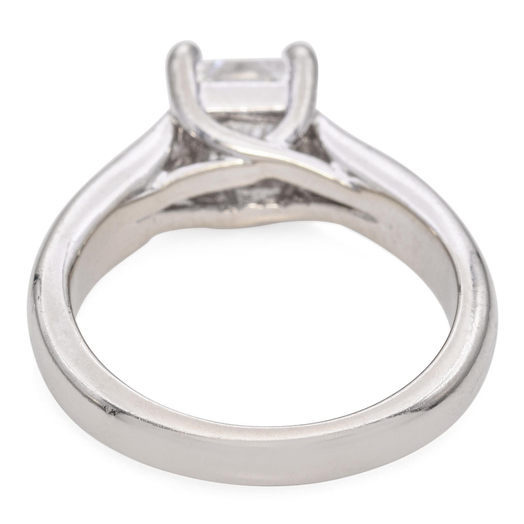 Anello di fidanzamento in oro bianco 14k con diamante 1,01ct GIA E VVS2 In condizioni Nuovo in vendita a New York, NY