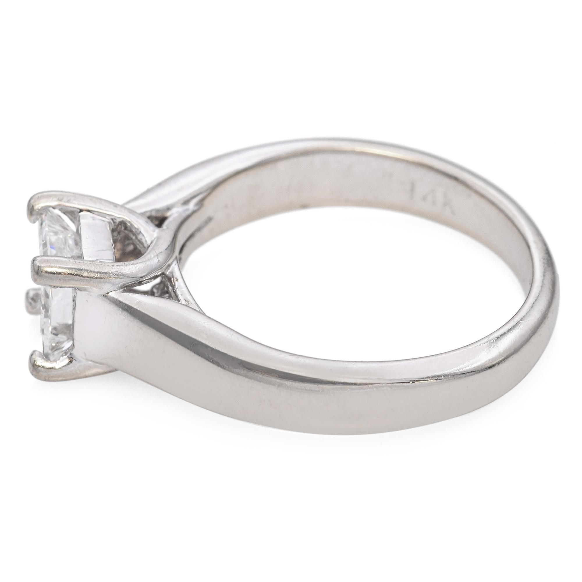 Anello di fidanzamento in oro bianco 14k con diamante 1,01ct GIA E VVS2 in vendita 1