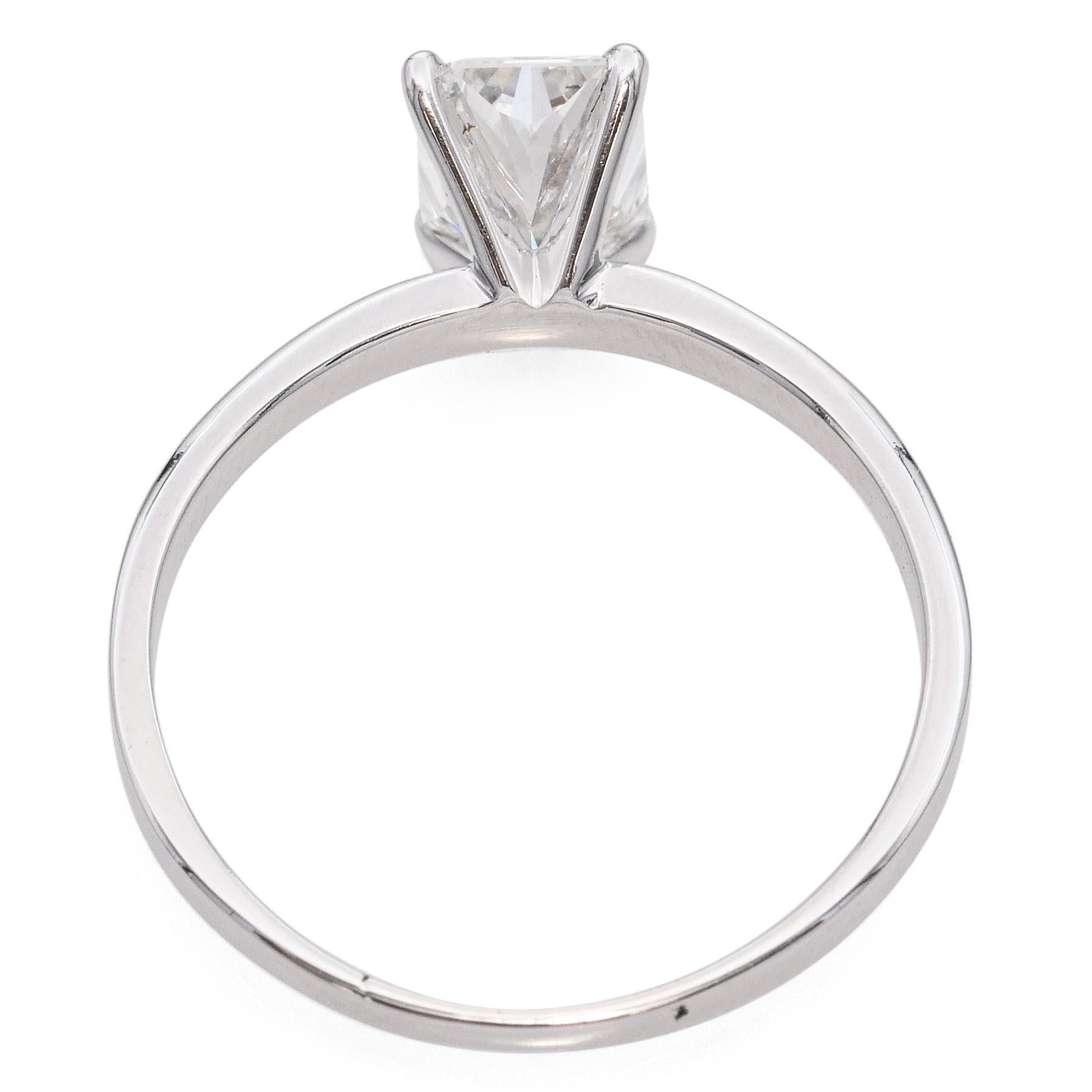 Anello di fidanzamento in oro bianco 14k con diamante 1,01ct H VVS2 GIA In condizioni buone in vendita a New York, NY