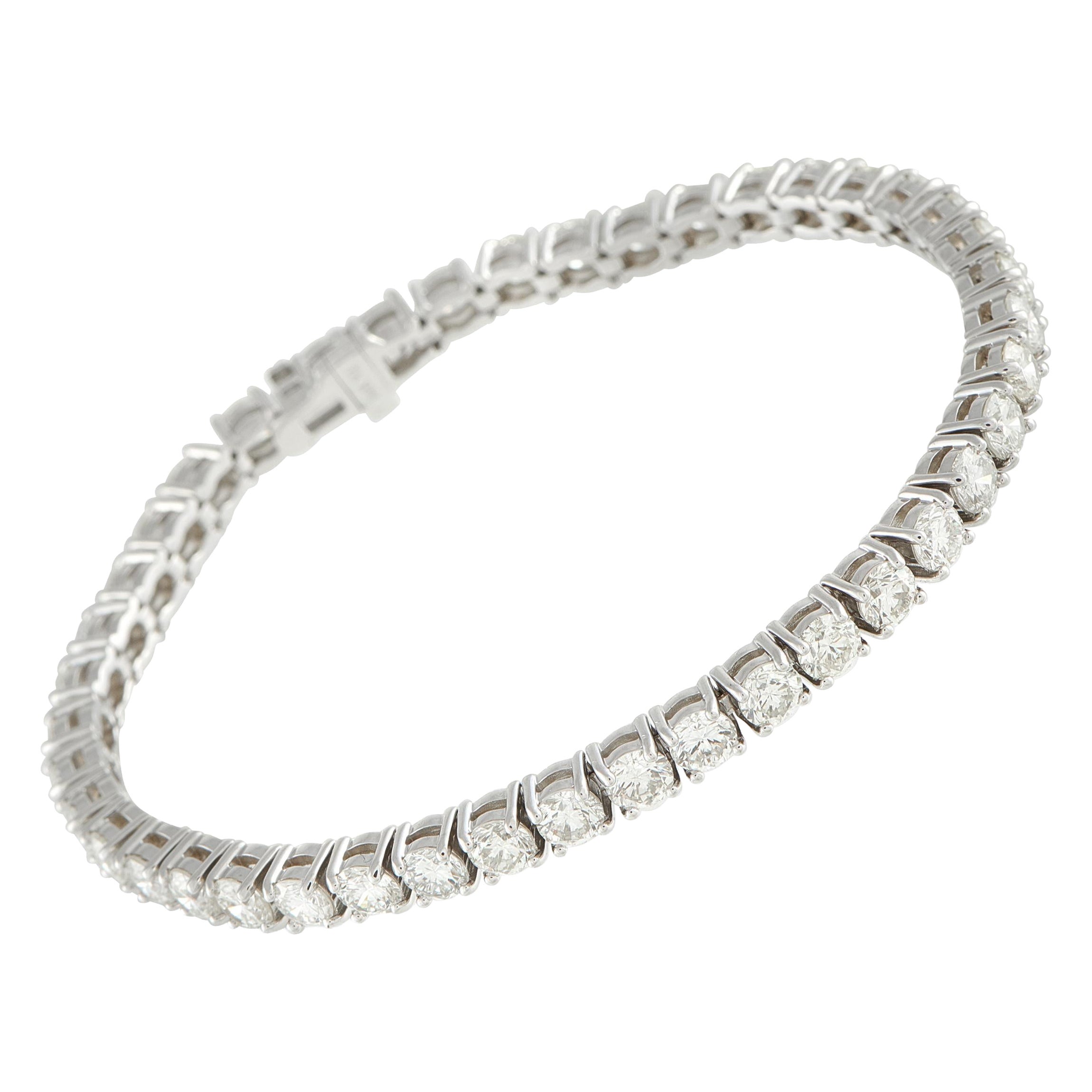 14K White Gold 10.50ct Diamond Tennis Bracelet MF06-111325