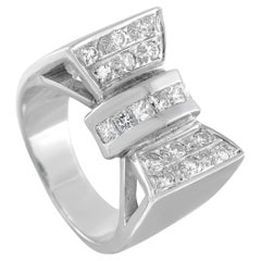 14K White Gold 1.06ct Diamond Bow Ring MF22-062426