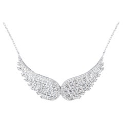 14K Weißgold 1,06 Karat Diamant-Ohr-Halskette
