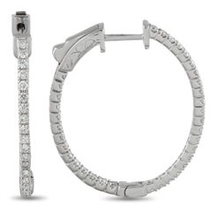 14K White Gold 1.07ct Diamond Inside-Out Hoop Earrings MF11-111825