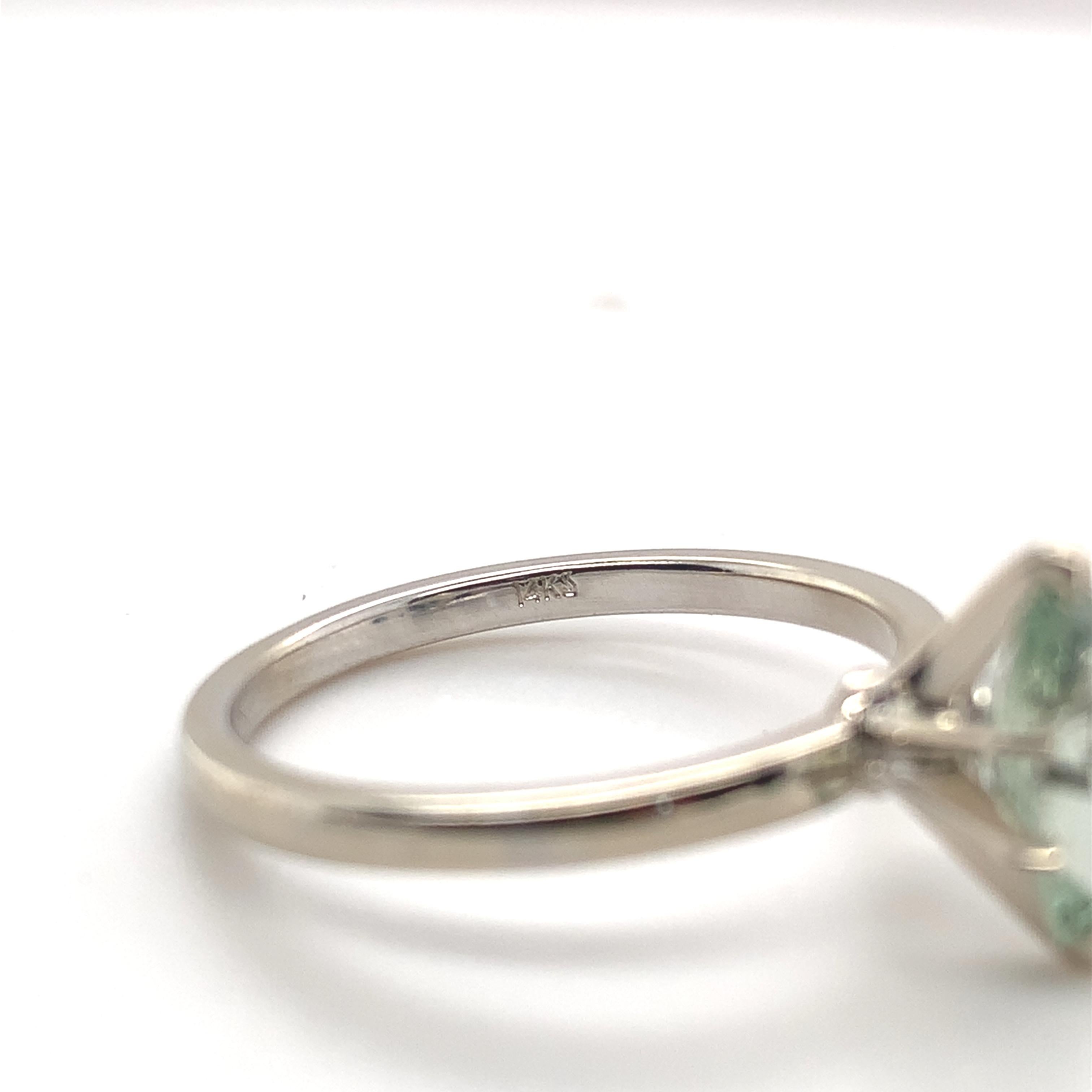 Anello in oro bianco 14K con zaffiro Montana da 1,08 carati, naturale e non riscaldato in vendita 4