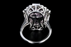 14 Karat White Gold 10.86 Carat Kunzite and Diamond Halo Ring