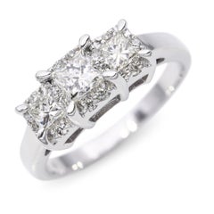 14k White Gold 1.08tcw Princess Cut Engagement Ring