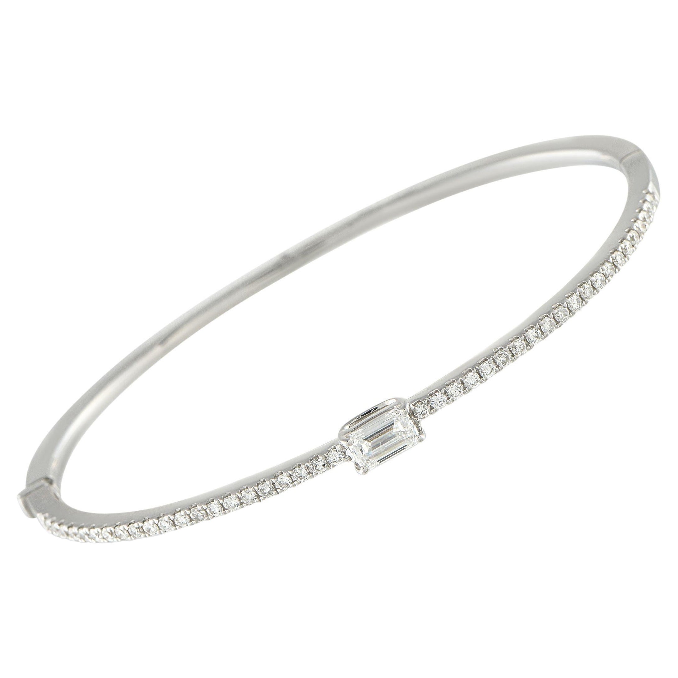Bracciale con diamanti in oro bianco 14K da 1,0ct