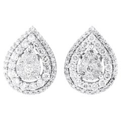 Orecchini con diamante da 1,0ct in oro bianco 14K