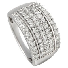 14K White Gold 1.0ct Diamond Wide Band Ring 14K White Gold 1.0ct Diamond Wide Band Ring