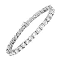 14K White Gold 11 3/8 Carat Round-Cut Diamond Bracelet