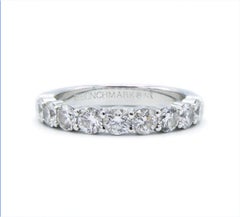 14 Karat White Gold 1.15 Carat Round Diamond Wedding Band Ring