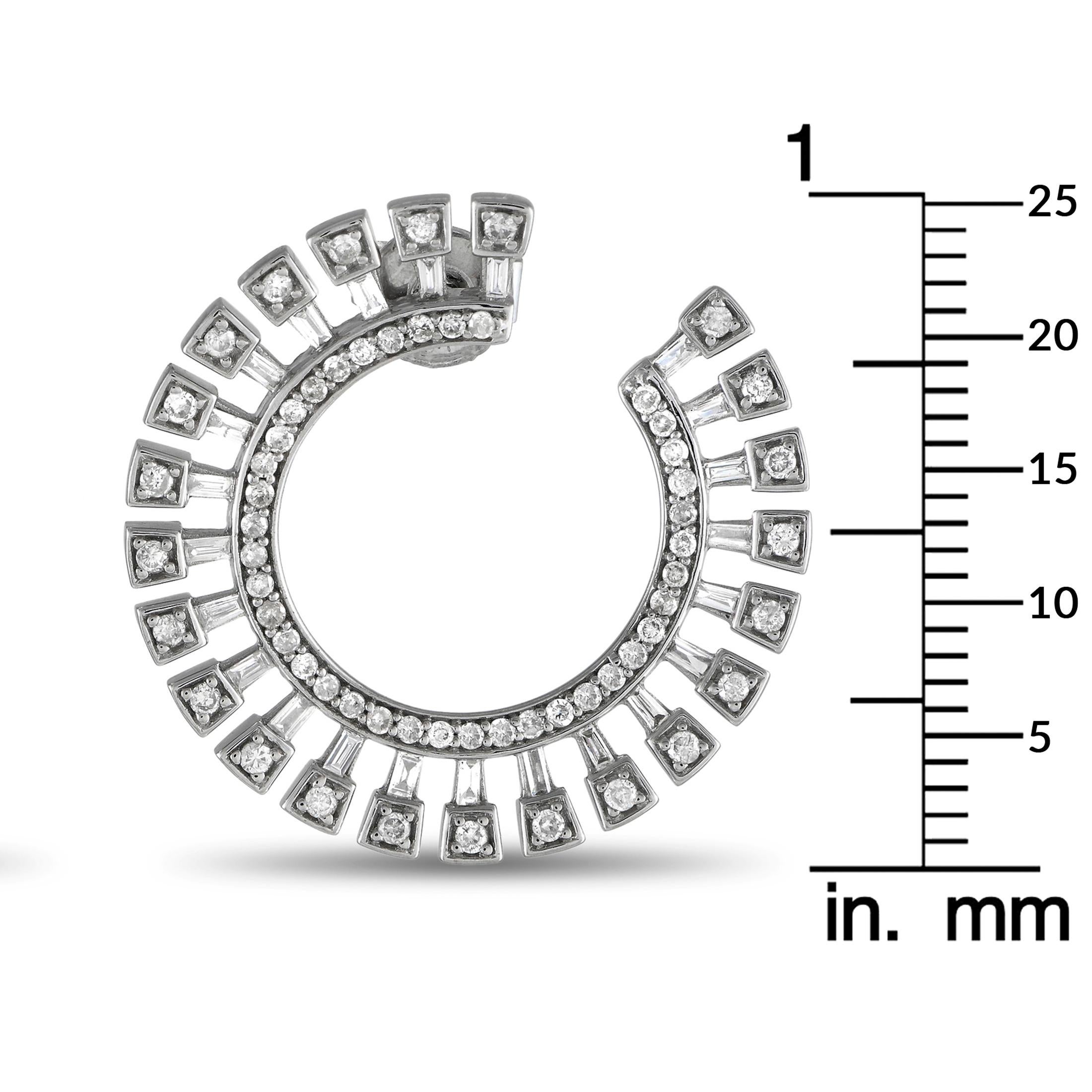 14K Weißgold 1,15 Karat Diamant-OhrringeER28363-W (Rundschliff)