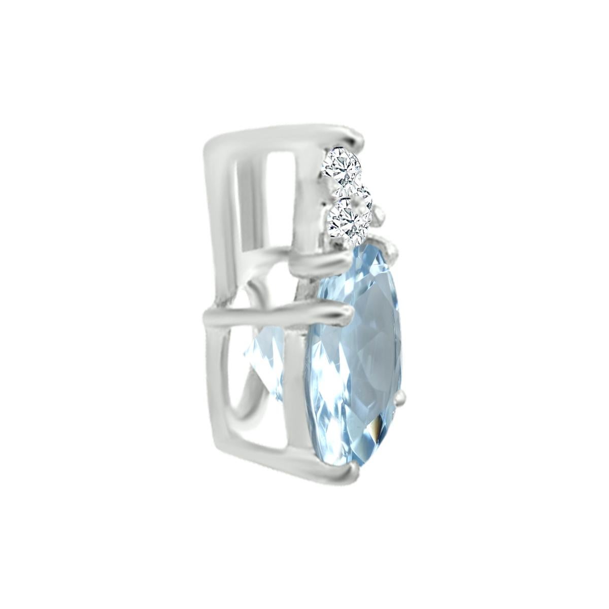 No Matter Which Era Is Your Favourite, This 14K White Gold Round Shaped Aquamarine Pendant Will Enhance Your Every Look.
This Natural 7mm Beautiful Aquamarine And Diamond Pendant Is A Statement Piece By Itself And Will Add Luxury To Your Everyday