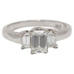 14k Weißgold 1,15cttw Smaragdschliff Verlobungsring, Größe 6,75 - 3.7g