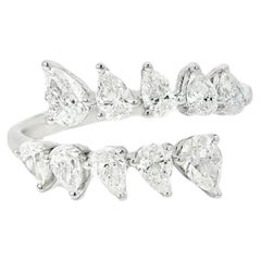 14k White Gold 1.15ctw Marquise Cut Bypass Ring