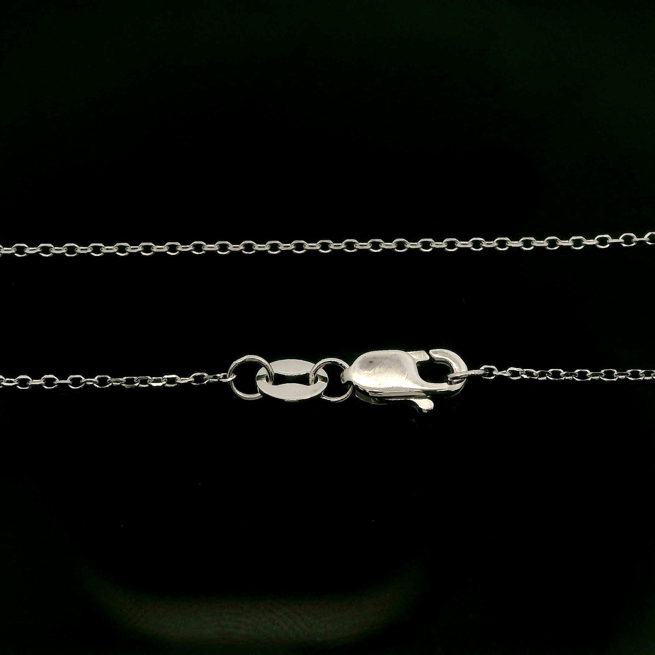 Pendentif Classique Halo en or blanc 14k 1.15ctw diamant rond sur chaîne de 17