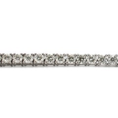 14K White Gold 11.88ct Round Diamond 4 Prongs Tennis Chain Matinee Necklace