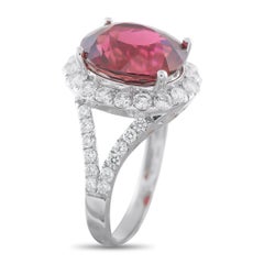 14K White Gold 1.20ct Diamond and Tourmaline Ring MF13-013026