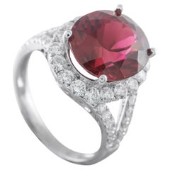 14K White Gold 1.20ct Diamond and Tourmaline Ring MF13-013026