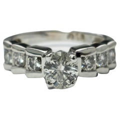 14K White Gold. 1.20ct Diamond Engagement Ring For Her